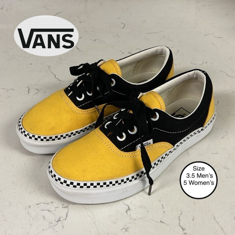 Vans Era Checkerboard Skate Shoe - Spectra Yellow / Black Men’s 3.5 - Women’s 5